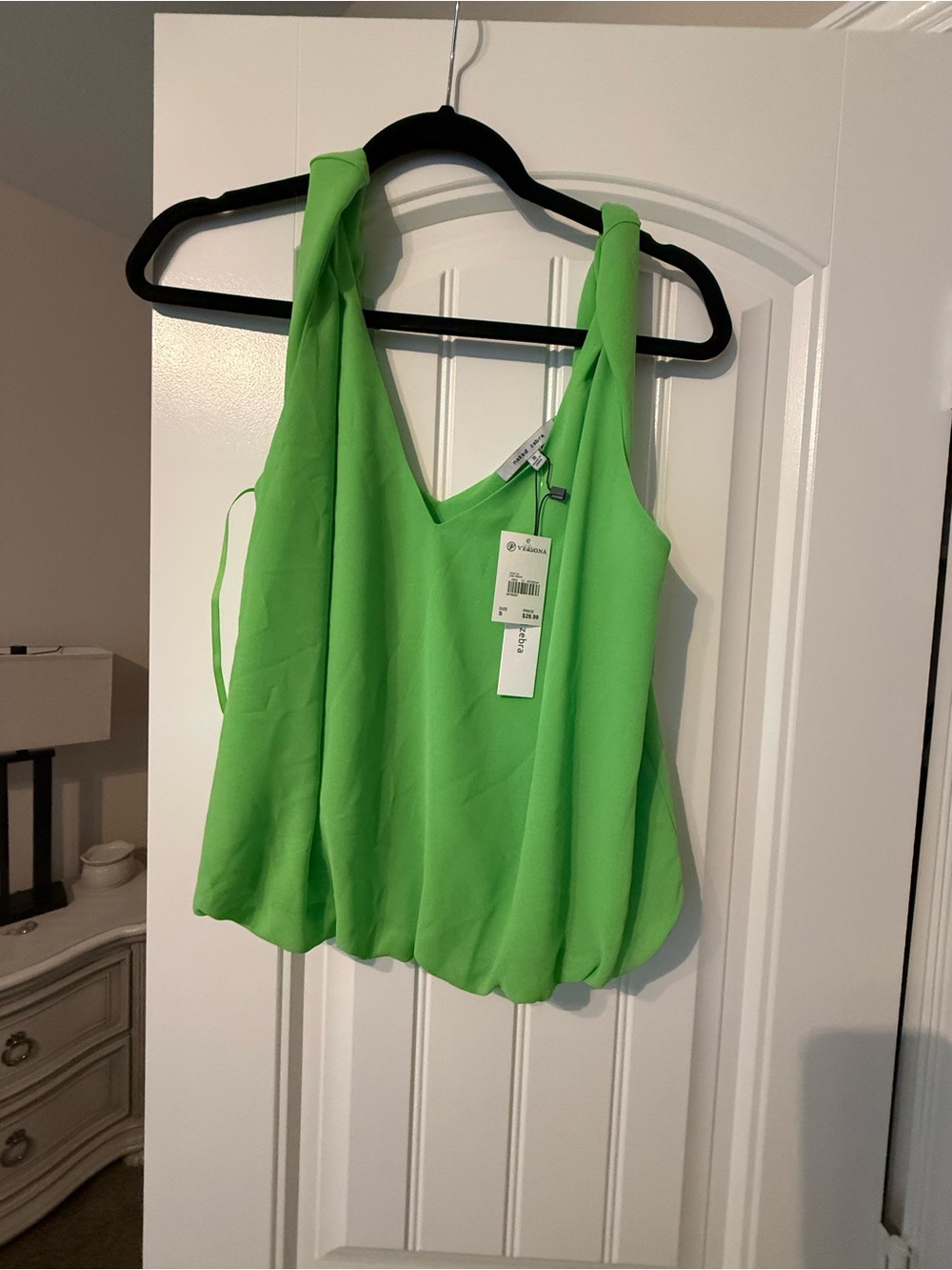 Sleeveless V-Neck Lime Green Tank Top